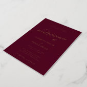 Elegant Gold Foil | Burgundy Spanish Wedding Foil Invitation (Rotated)