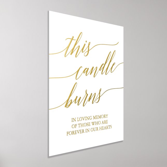 Elegant Gold Foil Calligraphy This Candle Burns Prints (Laydown)
