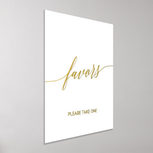 Elegant Gold Foil Calligraphy Wedding Favors Prints