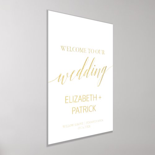 Elegant Gold Foil Calligraphy Wedding Welcome Foil Prints