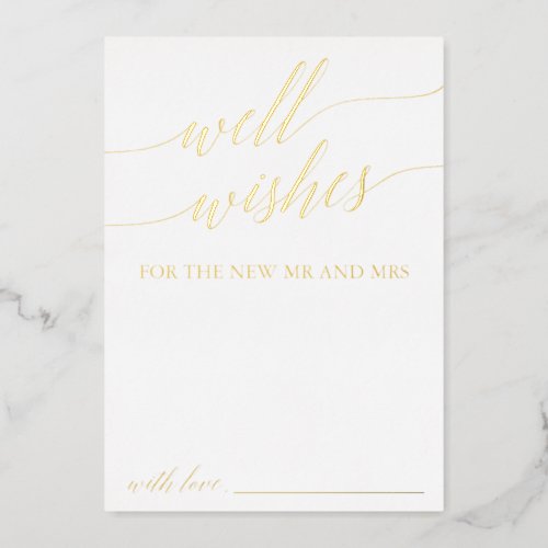 Elegant Gold Foil Calligraphy Well Wishes Cards