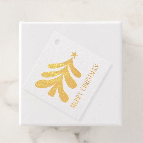 Elegant gold foil Christmas tree gift or favor tag