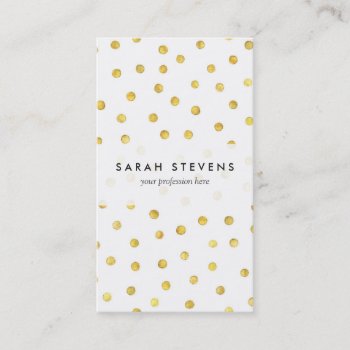 Elegant Gold Foil Confetti Dots Business Card by allpattern at Zazzle