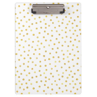Elegant Gold Foil Confetti Dots Clipboard