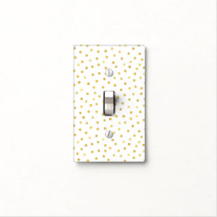 Elegant Gold Foil Confetti Dots Light Switch Cover