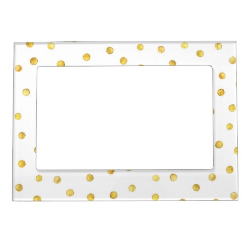 Elegant Gold Foil Confetti Dots Magnetic Frame