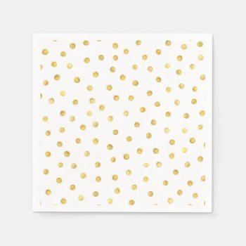 Elegant Gold Foil Confetti Dots Napkins by allpattern at Zazzle