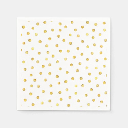 Elegant Gold Foil Confetti Dots Napkins
