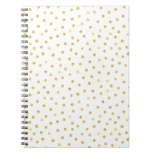 Elegant Gold Foil Confetti Dots Notebook