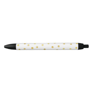 Elegant Gold Foil Confetti Dots Pen