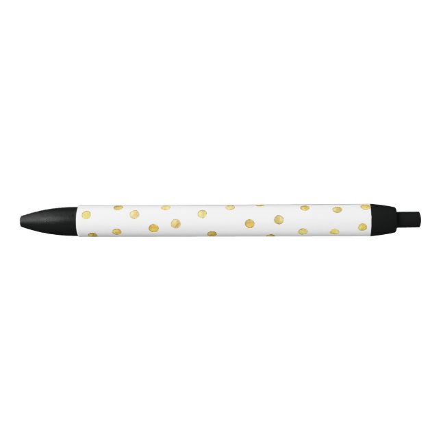 Elegant Gold Foil Confetti Dots Pen (Front)
