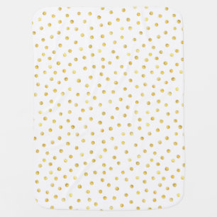 Elegant Gold Foil Confetti Dots Receiving Blanket