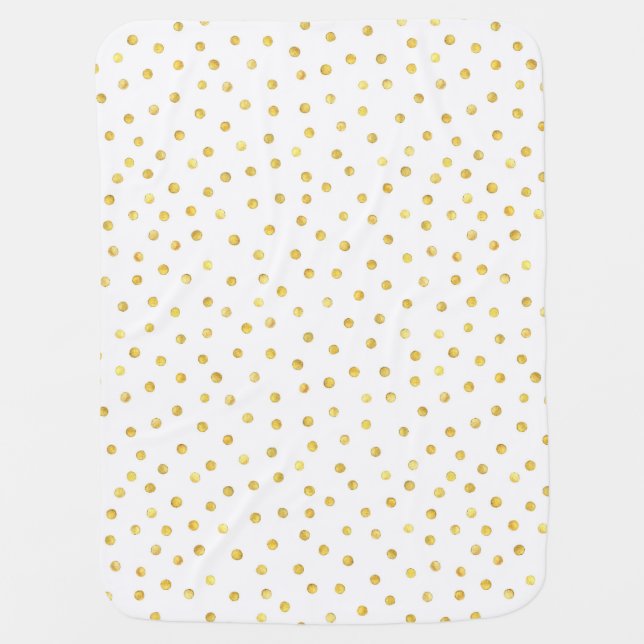 Elegant Gold Foil Confetti Dots Receiving Blanket (Front)
