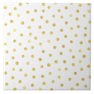 Elegant Gold Foil Confetti Dots Tile