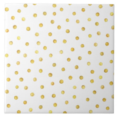 Elegant Gold Foil Confetti Dots Tile