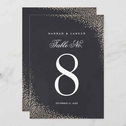 Elegant Gold Foil Confetti Wedding Table Numbers