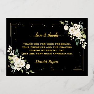 Elegant GOLD FOIL Confirmation Thank You Card