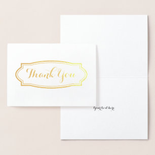 Elegant gold foil custom thank you wedding cards