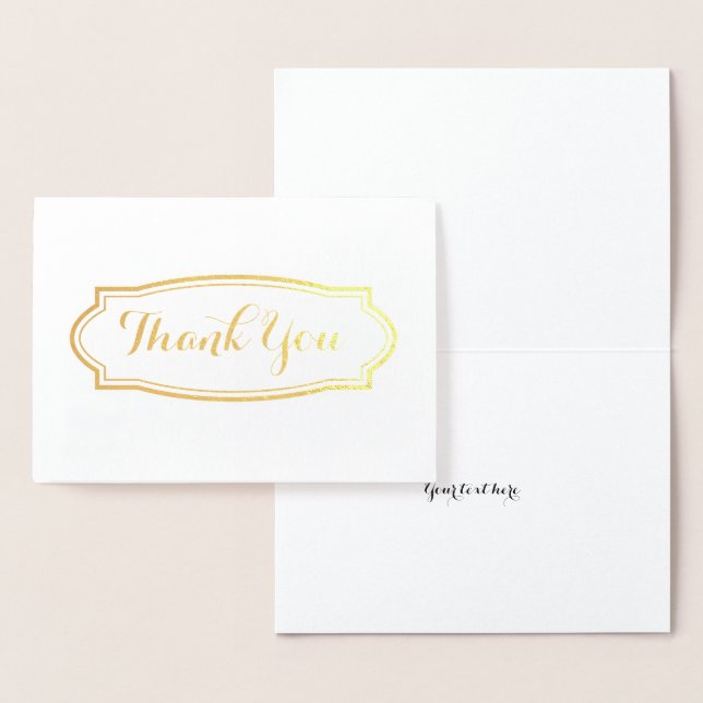 Elegant gold foil custom thank you wedding cards (Display)