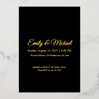 Elegant Gold Foil Custom Wedding Invitation