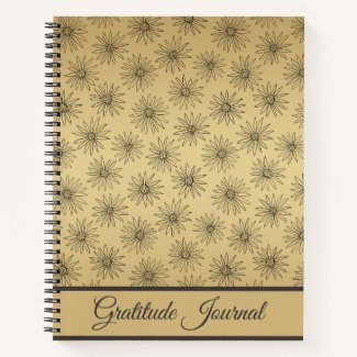 Elegant Gold Foil Daisy Flower Gratitude Journal 