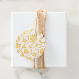 Elegant Gold Foil Damask Minimalist Foil Favor Tag