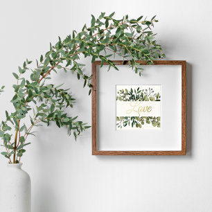 Elegant Gold Foil Eucalyptus Love Quote Wedding Prints