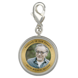 ELEGANT GOLD FOIL FAUX SYMPATHY MEMORIAL PHOTO CHARM