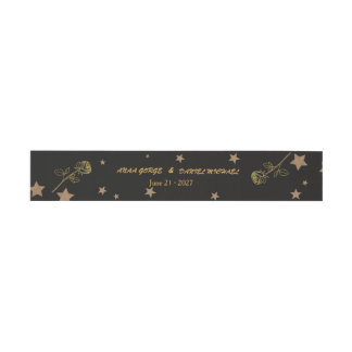 Elegant Gold Foil Floral Monogram Wedding Invitati Invitation Belly Band