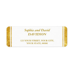 Elegant Gold Foil Frame Wedding Return Address Label