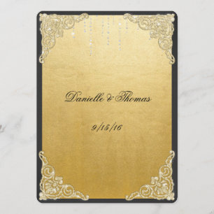 Elegant, Gold Foil, Glitter, Wedding Advice Card