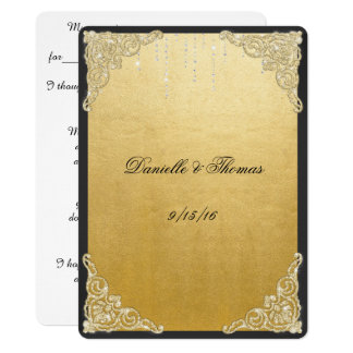 Elegant, Gold Foil, Glitter, Wedding Advice Invitation