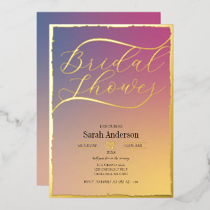 Elegant Gold Foil Gradient Bridal Shower Invitatio Foil Invitation