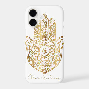Elegant Gold Foil Hamsa Mystical Spiritual Design iPhone 17 Case