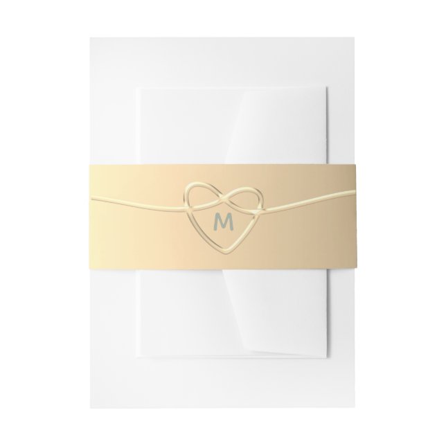 Elegant Gold Foil Heart Wedding Belly Band (Front Example)