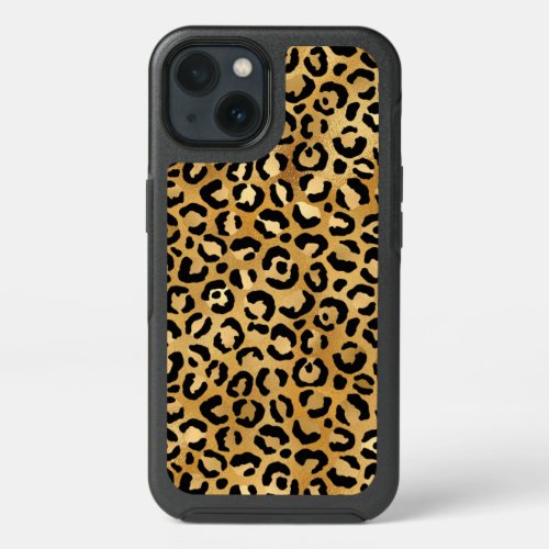 Elegant Gold Foil Leopard Print iPhone 13 Case