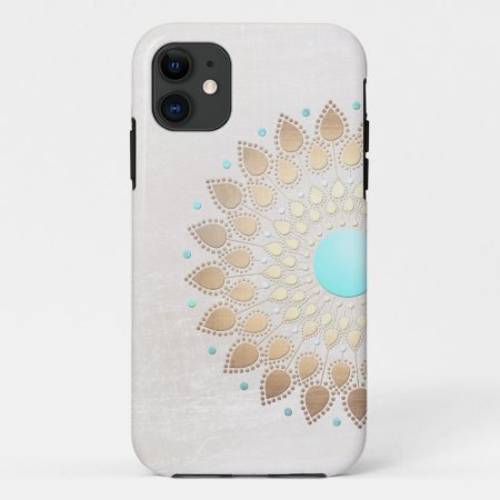 Elegant Gold Foil Look Lotus Flower Iphone 11 Case