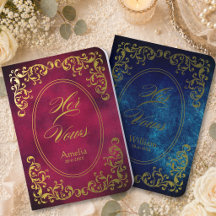 Elegant Gold Foil Magenta Blue Wedding