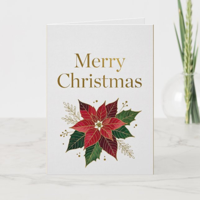 Elegant Gold Foil Merry Christmas Card (Front)
