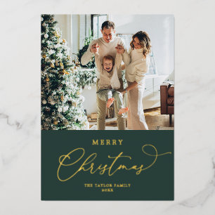 Elegant Gold Foil Merry Christmas Foil Holiday Card