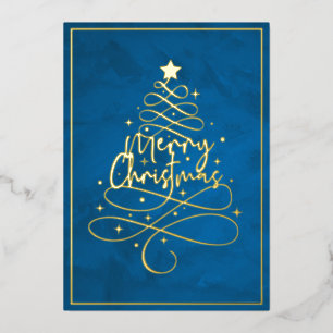 Elegant Gold Foil Merry Christmas Foil Holiday Card
