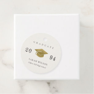 Elegant Gold Foil Modern Minimal Simple Graduation Favor Tags