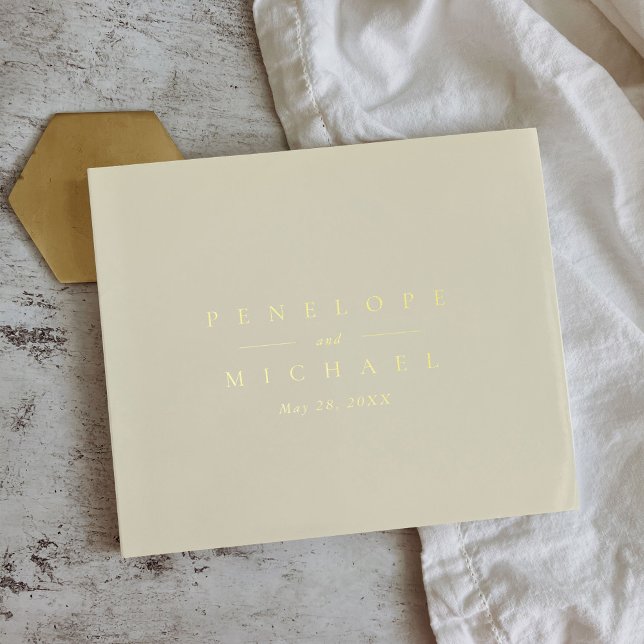 Elegant Gold Foil Monogram Amalfi Coast Wedding Foil Guest Book (Creator Uploaded)