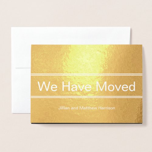 Elegant Gold Foil Moving Announcement