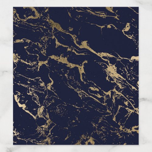 Elegant gold foil navy blue marble chic envelope liner