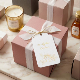 Elegant Gold Foil Personolized Gift Tag