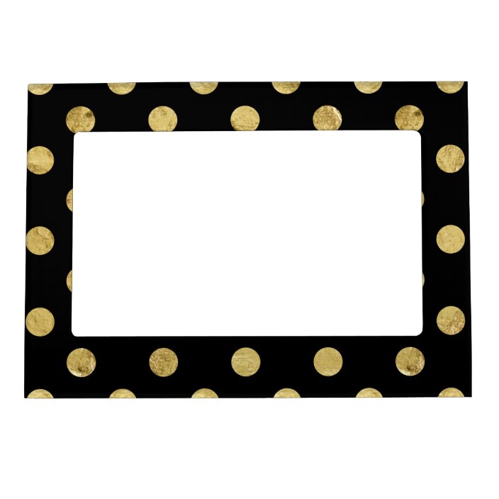 Elegant Gold Foil Polka Dot Pattern Gold & Black Picture