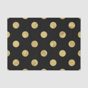 Elegant Gold Foil Polka Dot Pattern - Gold & Black Tissue Paper