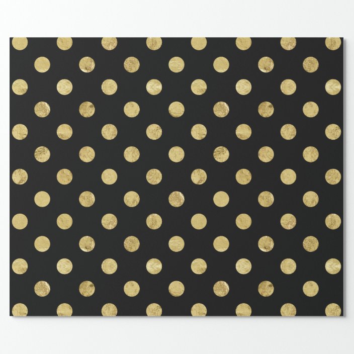 black and gold polka dot wrapping paper