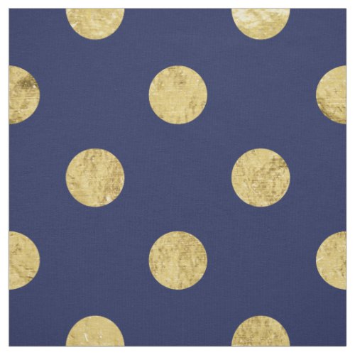 Elegant Gold Foil Polka Dot Pattern - Gold & Blue Fabric